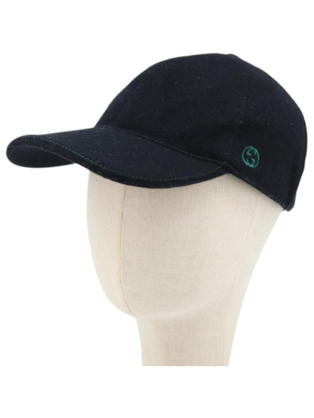 GUCCI Web Sherry Line Cap Wool L Black Red Green 353505